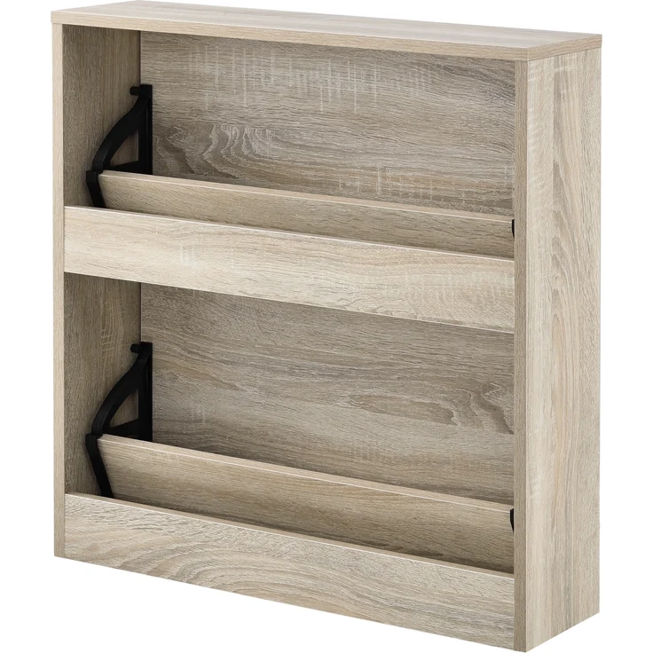 en. casa Schuhschrank Lund 67 x 63 x 17 cm mit 2 Türen Eiche – Bild 5