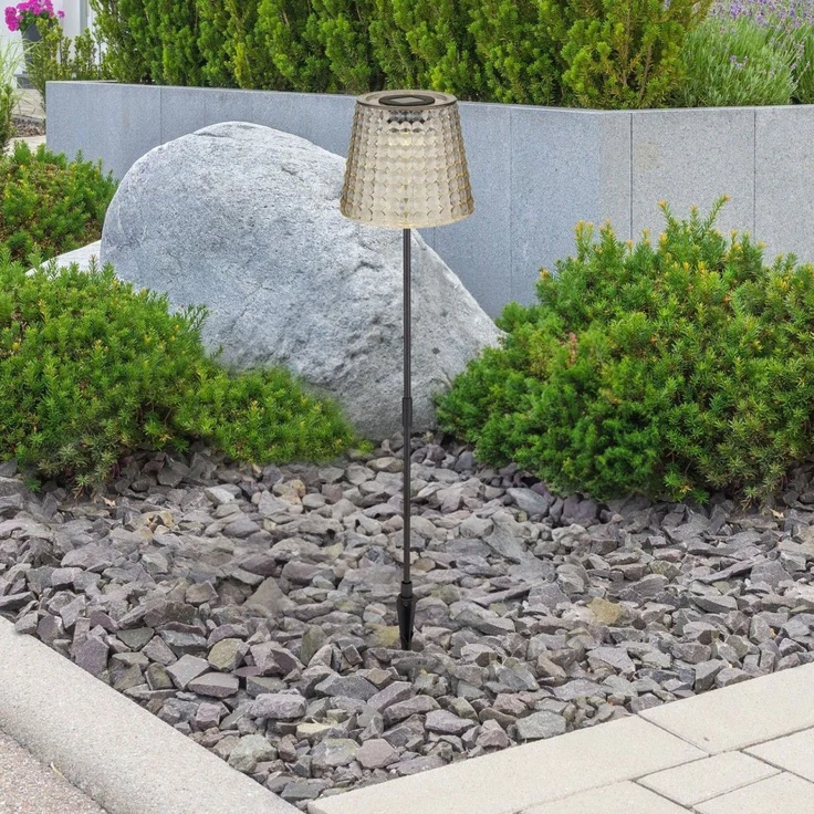 Solarleuchte 2er Set Garten Erdspieß Solarlampe LED Außenleuchte Solar Grau LED – Bild 5