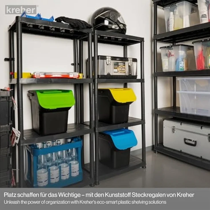2 x Kreher PRIMO PLUS - Kunststoffregal 12 Zoll (Schwarz) – Bild 7