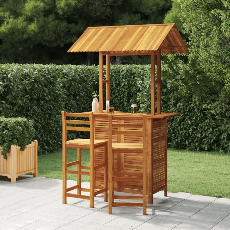 vidaXL 3-tlg. Gartenbar-Set Massivholz Akazie 3116004