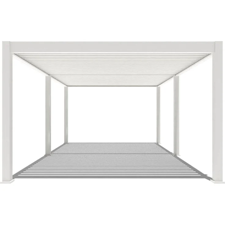 Weide E-Deluxe Plus | elektrische Pergola mit LED | Voll Aluminium | 4 x 6 M | motorisiertes Lamellendach weiß – Bild 7