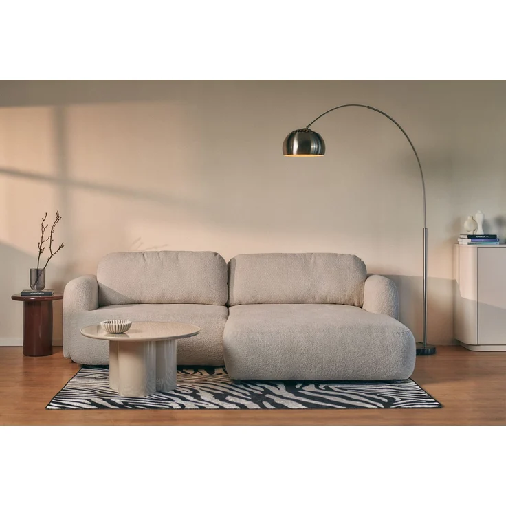 Selsey Tvoya Ecksofa mit Schlaffunktion, Ottomane rechts, Bouclé Beigegrau – Bild 2