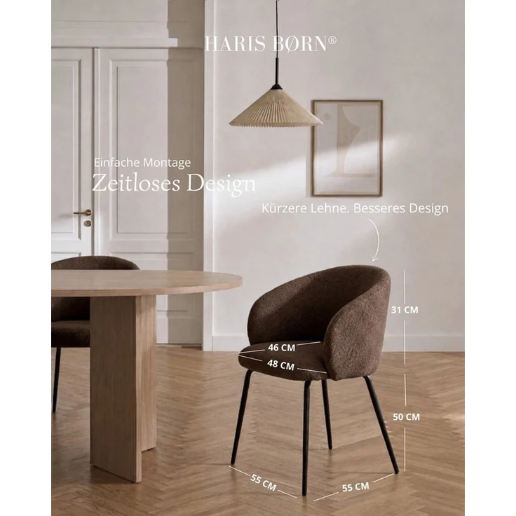 Haris Børn Esszimmerstuhl mit Armlehnen - Hochwertige Polsterstühle für Esszimmer (Set, 4 St), Premium Esszimmer Stühle & Wohnzimmer Stühle – Bild 2