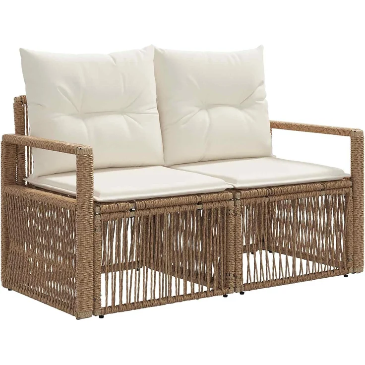 vidaXL Gartensofa-set 6 stk. 6-Sitzer Beige Poly-Rattan 3435810 – Bild 9