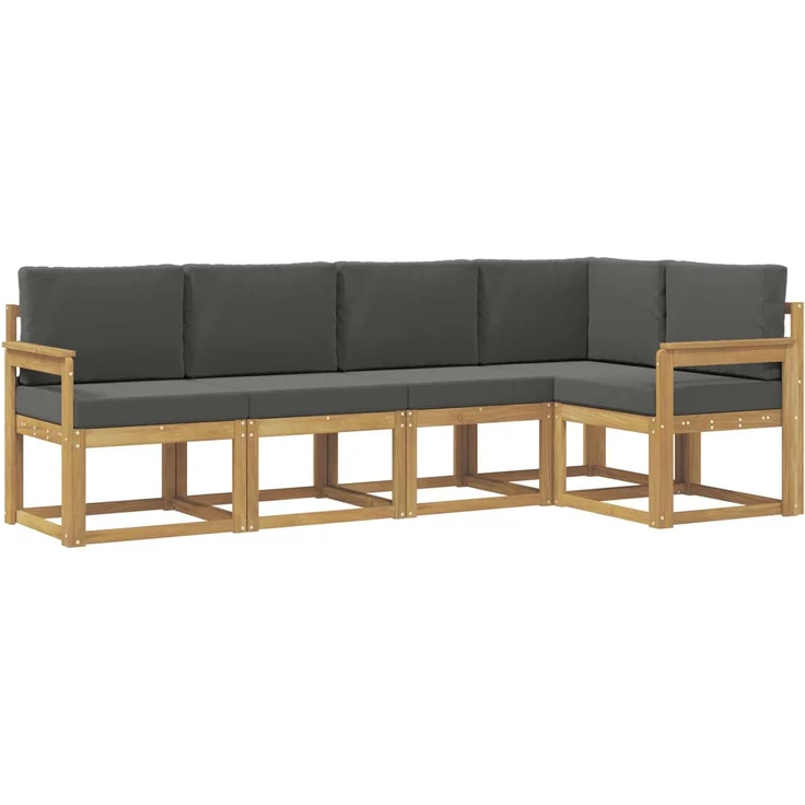 vidaXL Outdoor-Sofagarnitur 5 stk. 5-Sitzer Weiß und Anthrazit 3387621 – Bild 2