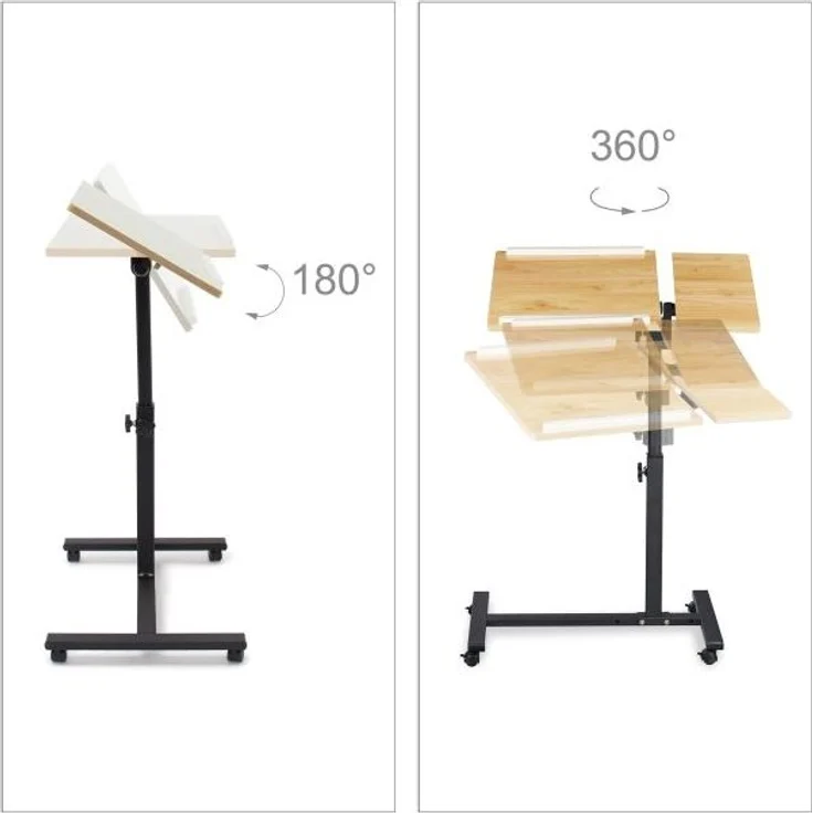Relaxdays Laptoptisch mit Ablage für Maus, höhenverstellbar, Holz, Eiche Gelb, 95 x 60 x 40 cm – Bild 5