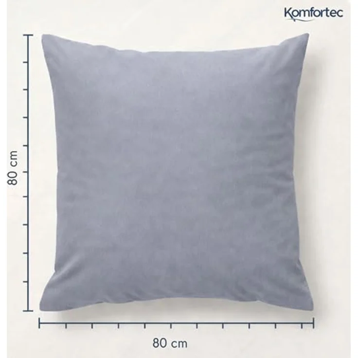 Komfortec Kissenbezug 80x80 cm 2er Set aus Gebürstet Mikrofaser mit Reißverschluss, Atmungskativ und Weich – Grau – Bild 7