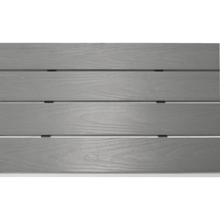 DEGAMO SORANO Hockerbank, Alu + Kunstholz, silbergrau/grau, 2-sitzer 120cm – Bild 3