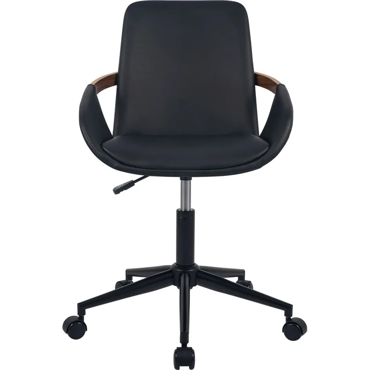 CLP Bürostuhl Daina Kunstleder höhenverstellbar 360 Grad drehbar mit Rollen,walnuss/schwarz – Bild 4