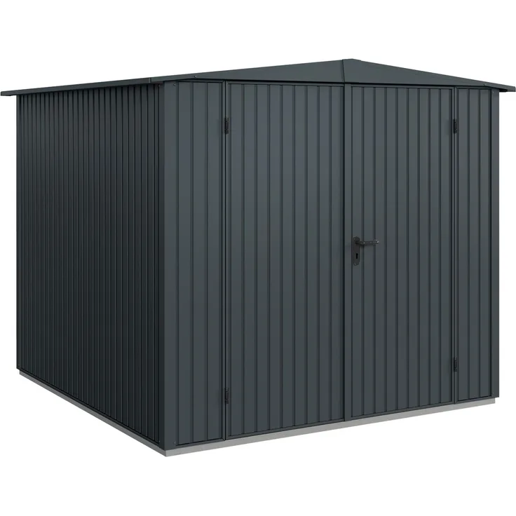 Hörmann Ecostar Metall-Gerätehaus Trend mit Satteldach Typ 2, 238x238 cm , anthrazitgrau, 5,7 m²,2-flüglige Tür