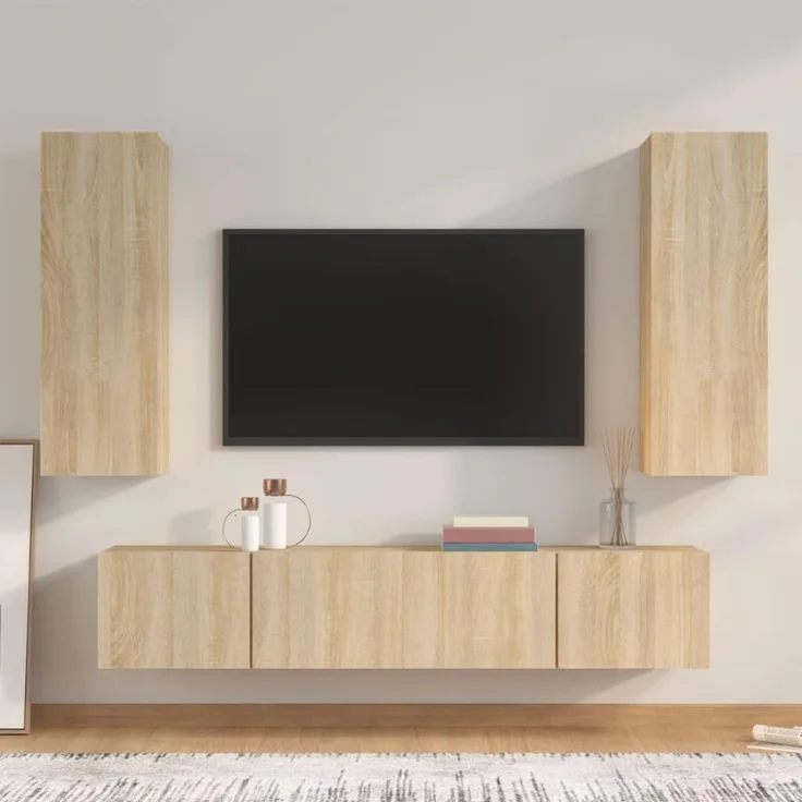 4-tlg. TV-Schrank-Set Sonoma-Eiche Holzwerkstoff [3114200]