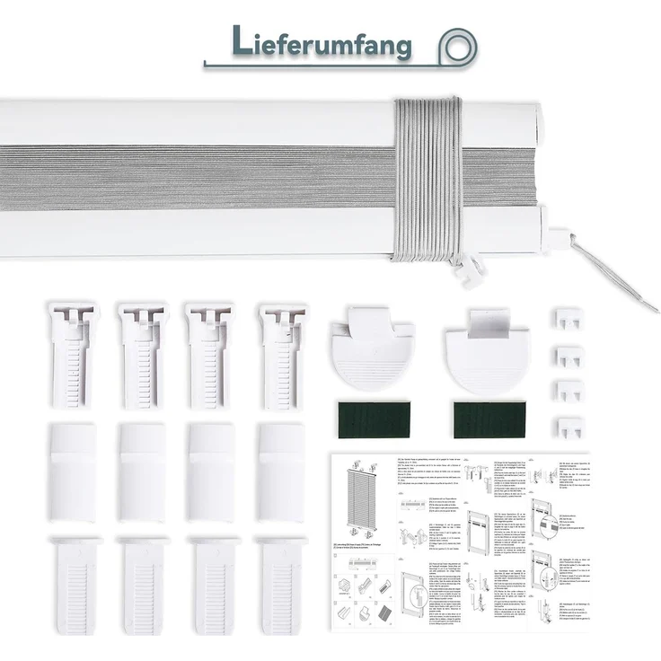 Plissee ohne Bohren Klemmfix 40x200 cm(BxH) Hellgrau Jalousie Sonnenschutz Easyfix Faltrollo Lichtdurchlässig Rollo für Fenster & Tür – Bild 7