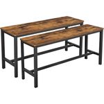 Vasagle Sitzbänke für Esszimmertisch, 2er Set, Küchenbänke, Esstischbänke, 108x32. 5x50 cm, Küche, Esszimmer, stabiles Eisengestell, Industrie-Design, Vintage, Dunkelbraun von Songmics KTB33X
