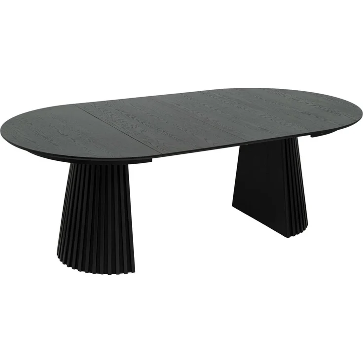 Esstisch Gobens Ausziehbar Ø120-220 cm Eiche Schwarz- Flexibler Holztisch – Bild 8