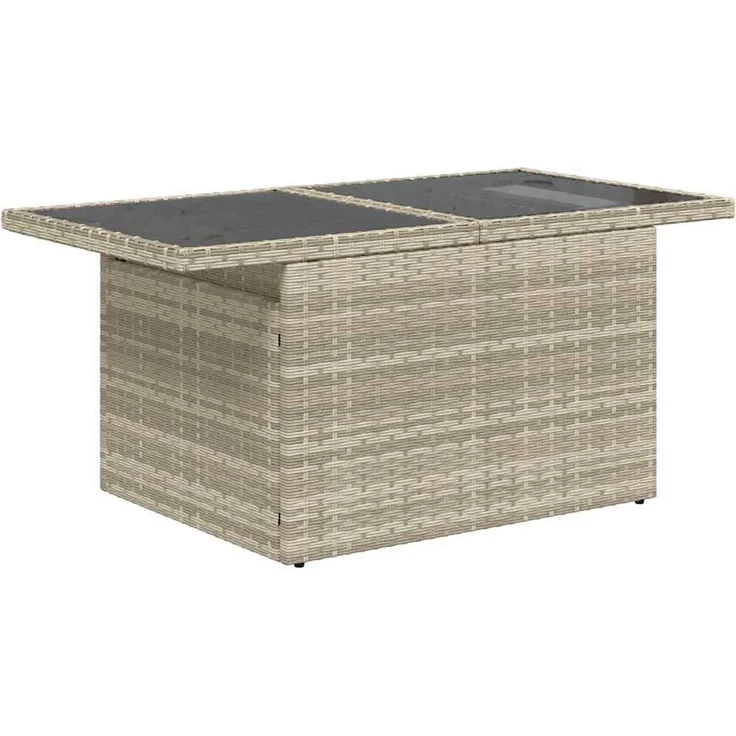 vidaXL 5-tlg. Garten-Sofagarnitur mit Kissen Hellgrau Poly Rattan 3326153 – Bild 5