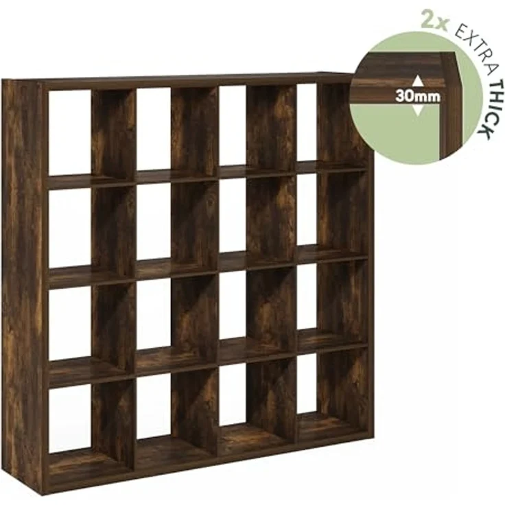 Furinno Kubikregal mit offenem Rücken, dekorativer Aufbewahrungsorganisator, 16-Kubus, Bernstein-Kiefer, Amber Pine – Bild 6
