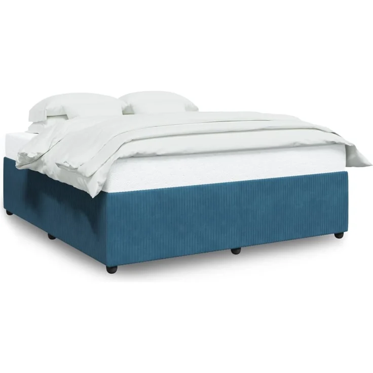 vidaXL Bettgestell Blau 180x200 cm Samt 3285028 – Bild 2