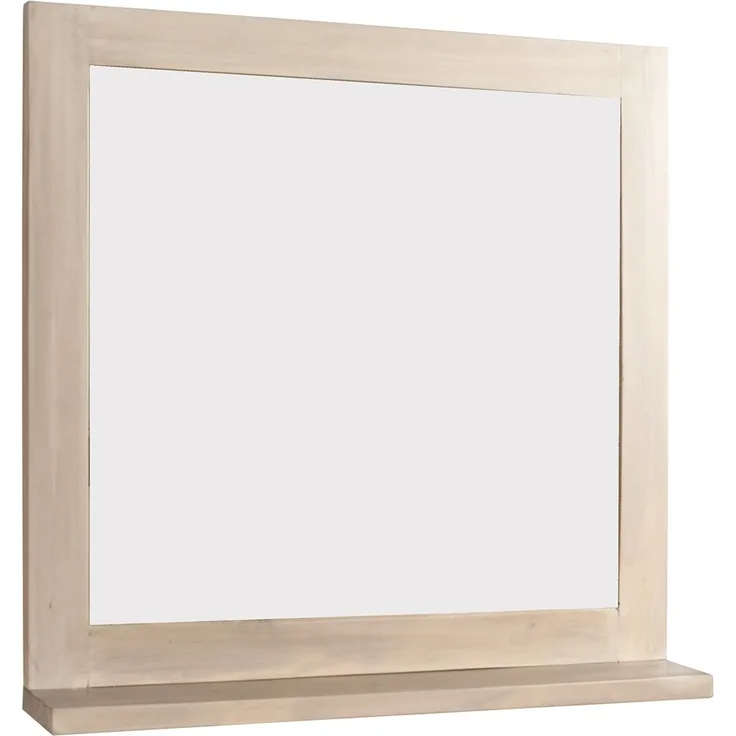 Badspiegel mit Ablage 70x70cm 'Kjoto' Akazie massiv