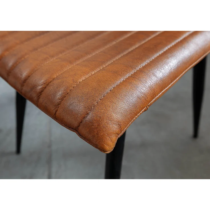 Stuhl Echtleder 45x62x88 cognac IRON LABEL #10 – Bild 5