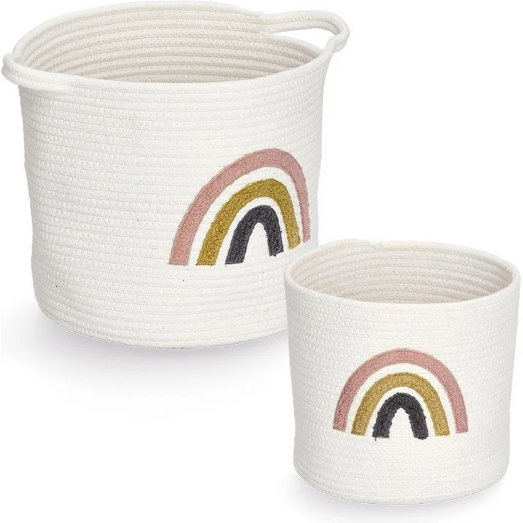 Zeller Aufbewahrungskorb 'Rainbow', Baumwolle/Polyester,, weiß, ca. Ø 25 x 22 cm – Bild 2
