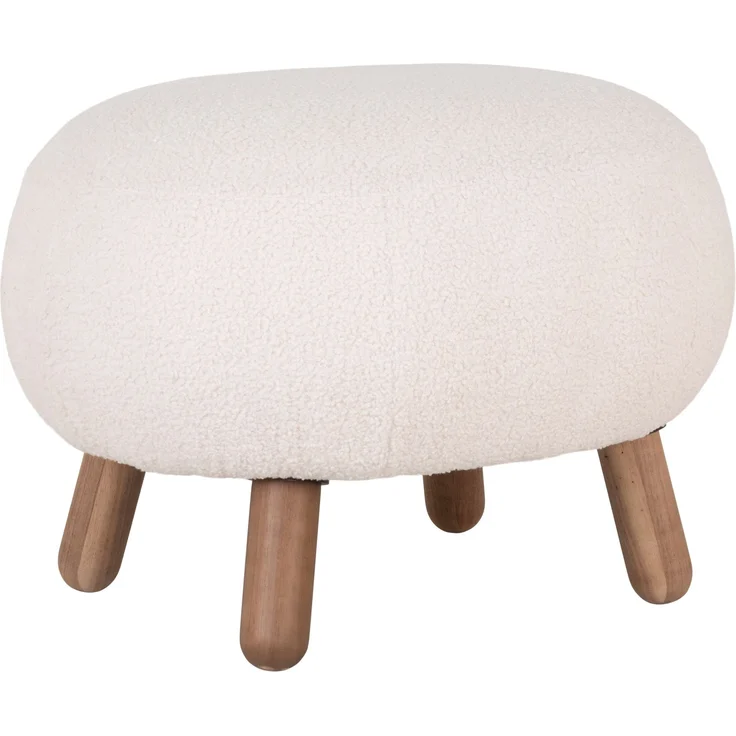Fußhocker >Savona< in Weiss, Stoff - 60x37x50cm (BxHxT) – Bild 1