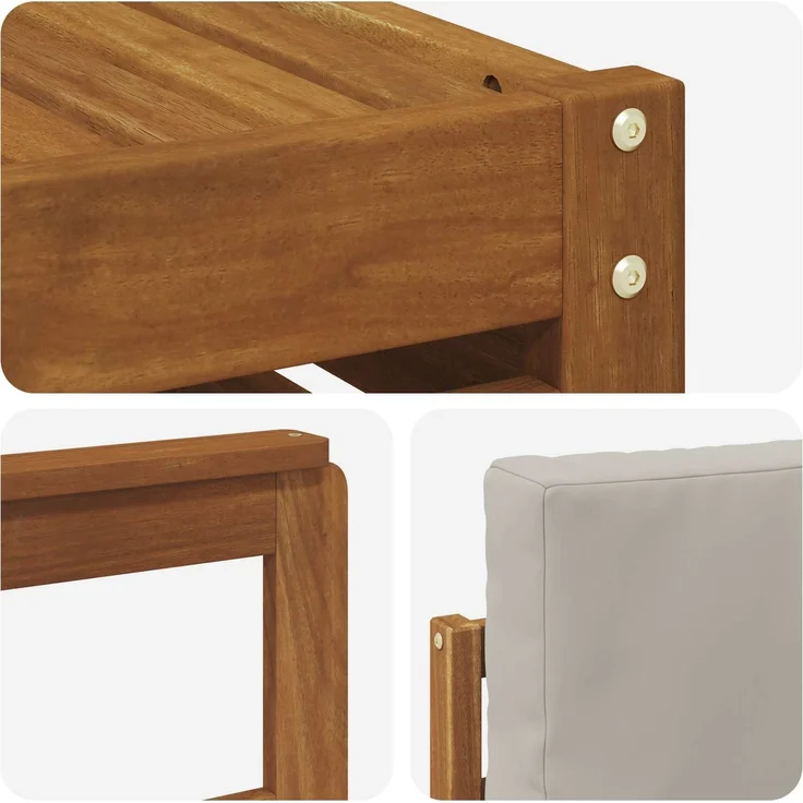 vidaXL Outdoor-Sofagarnitur 7 stk. 6-Sitzer Natur und Hellgrau 3374916 – Bild 7