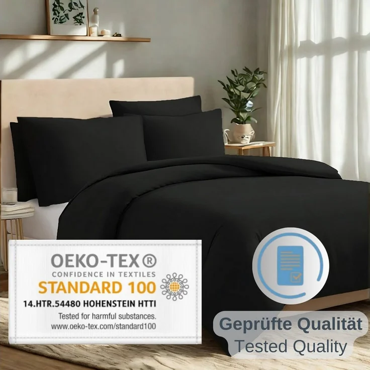 Komfortec Bettwäsche Premium, 135 x 200 bis 220 x 240 cm, 6 verschiedene Größen zur Auswahl, gebürstet 100% Mikrofaser, 3 teilig, Superweiches Bettwäsche-Set, Knitterfrei, Atmungsaktiv