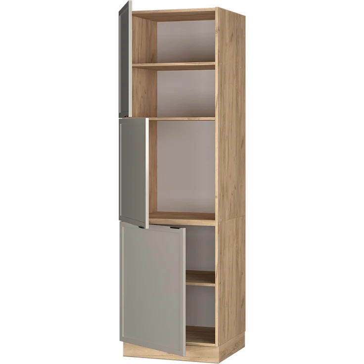 Vorratsschrank Fame-Line GrauBeige/Goldkraft Eiche 60 cm Vicco – Bild 4
