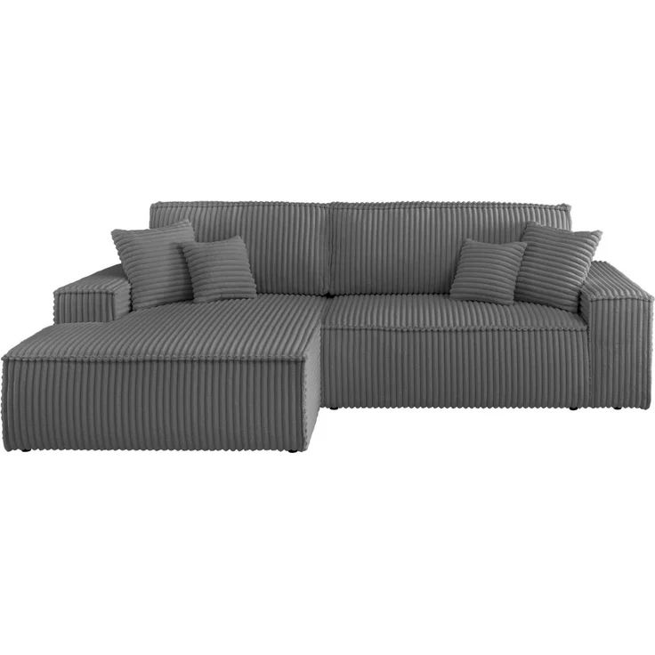 OTTO home Ecksofa FINNLEY, L-Form 257 cm, Schlafsofa, mit Bettkasten, in Bouclé, Struktur fein und Mega Cord – Bild 1