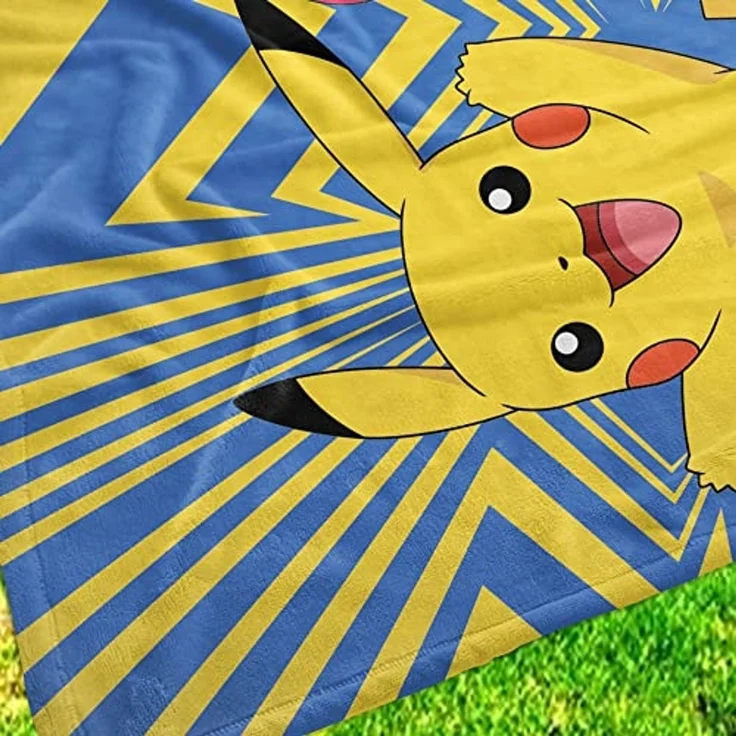Kinderdecke Pokemon Go Pikatchu 160 x 200 cm weich und kuschelig Coral Fleecedecke, BERONAGE – Bild 5