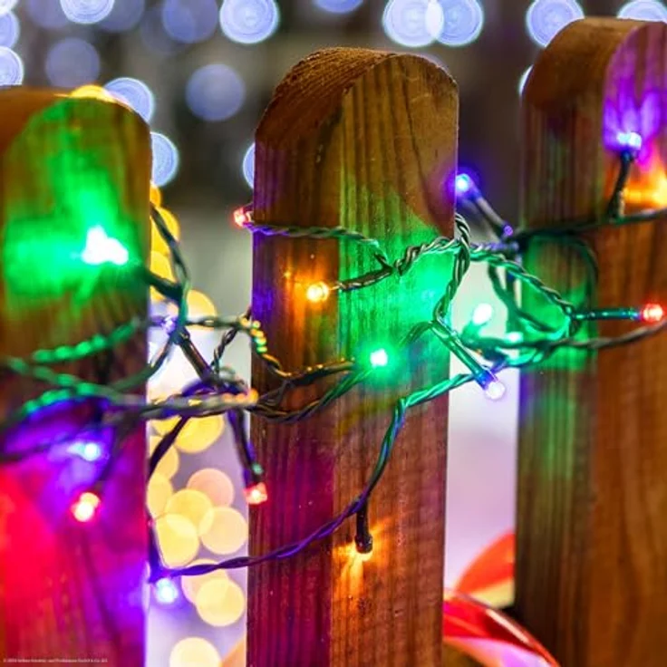 hellum Lichterkette 200 LED, 19,9 m beleuchtete Länge Lichterkette außen, outdoor strom mit Timer, outdoor bunt mit Stecker, Außenlichterkette mit Außen-Transformator – Bild 7