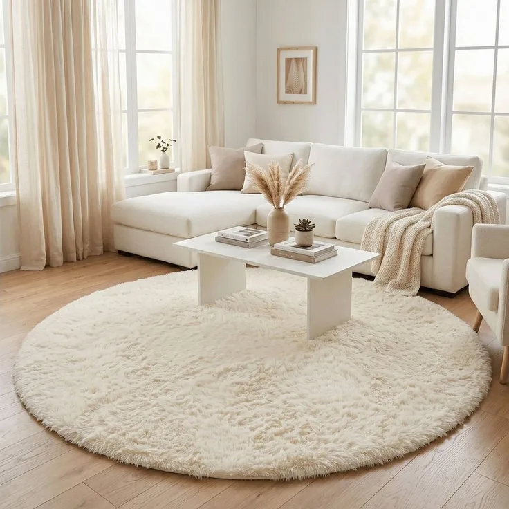 Pergamon Hochflor-Teppich Hochflor Shaggy Teppich Fluffy Rund, Rund, Höhe: 40 mm