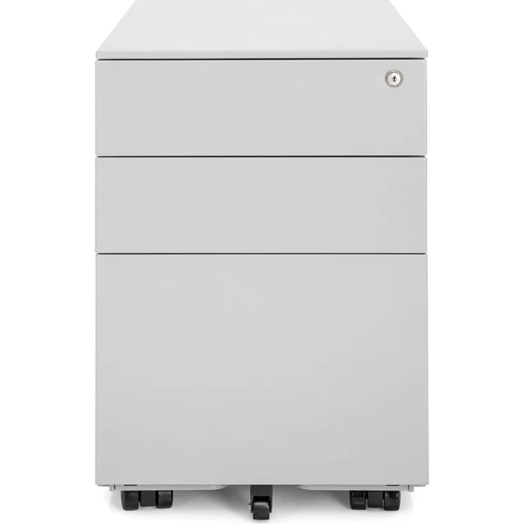 Ergotopia Rollcontainer I Grau I Mobil mit Rollen I Abschließbar mit 3 Schubladen I Fertig montiert I Ideal fürs Büro oder Homeoffice – Bild 2