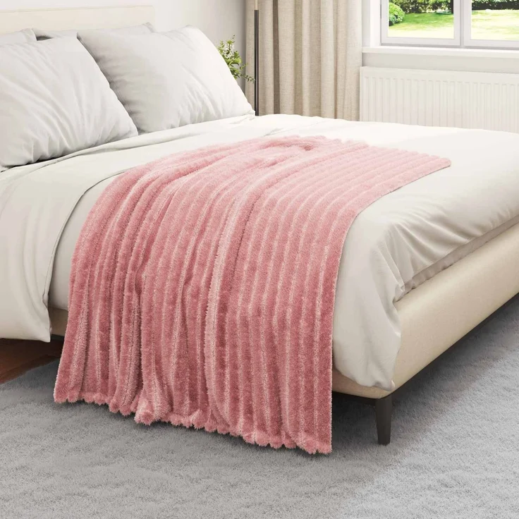 vidaXL Überwurfdecke Rosa 150 x 130 cm Fleece 42016861 – Bild 3