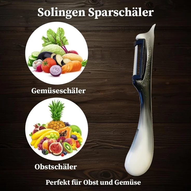 SMI Sparschäler Solingen Sparschäler Gemüseschäler Kartoffelschäler Universalschäler, (1-tlg, 1 tlg), Rechts- und Linkshänder nach klingen wechseln – Bild 4