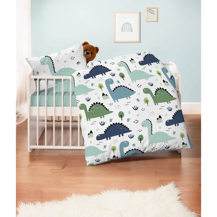 Stoffschmiede Kinderbettwäsche, 3-Teilig, Dinosaurier, Bio-Baumwolle – Bild 1