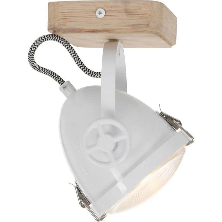 LED Deckenleuchte, Holz, weiß, Spot beweglich, H 18 cm – Bild 8