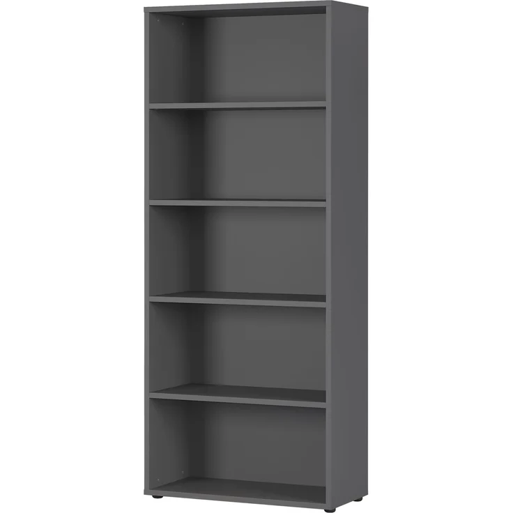 bümö Space Aktenregal Holz, Mehrzweckregal 80 cm breit in Graphit - Regal für 5 OH, Büro Regal groß als Möbel für Arbeitszimmer, Büroregal, Bücherregal & Ordnerregal, SPCAR5OH547 – Bild 10