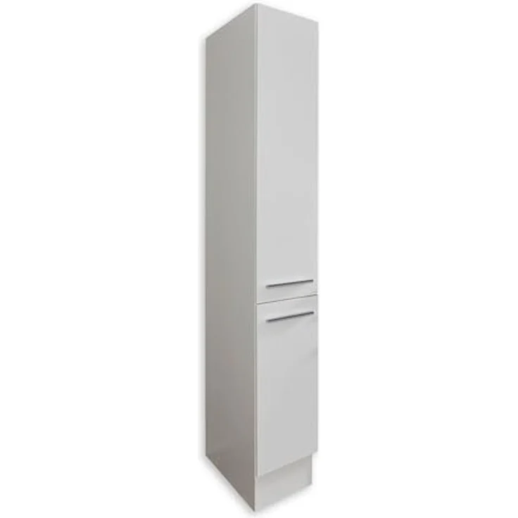 JAZZ 8 Moderner Apothekerschrank Küche in Weiß Hochglanz - Geräumiger Hochschrank Küchenschrank mit viel Stauraum - 30 x 211 x 57 cm (B/H/T) – Bild 1