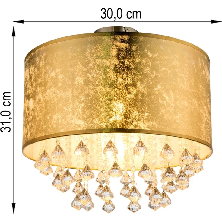 LED Deckenleuchte im Blattgold Design mit Kristallen, AMY – Bild 10