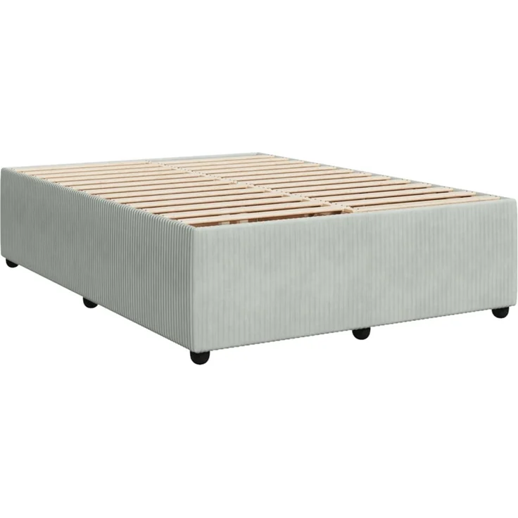 vidaXL Boxspringbett mit Matratze Hellgrau 140x190 cm Samt 3290046 – Bild 9
