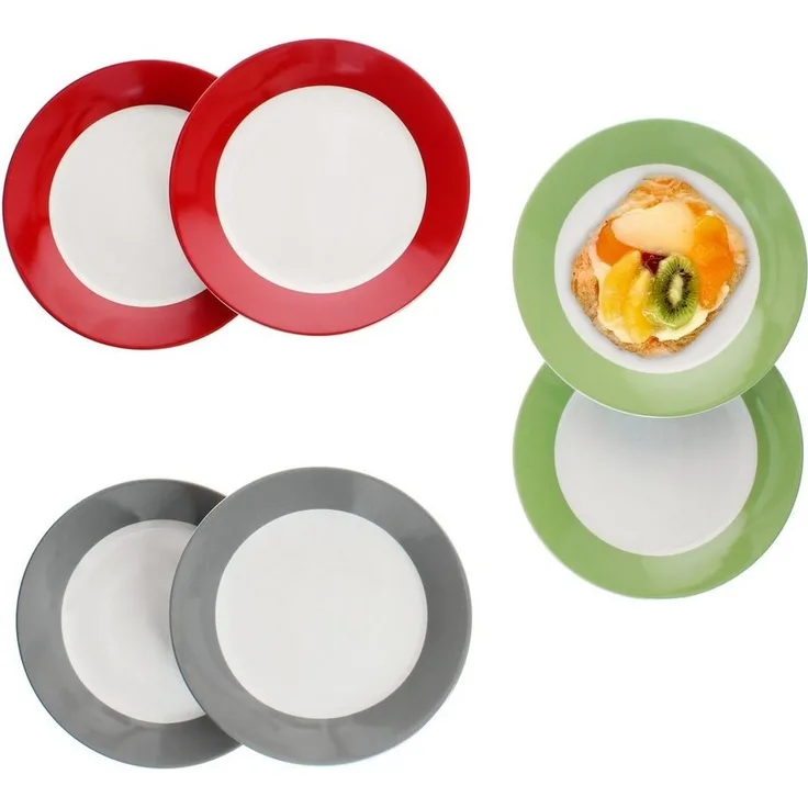MamboCat Frühstücksteller 6x Variant Trio Kuchenteller Frühstücks-Teller Dessert 6 Personen