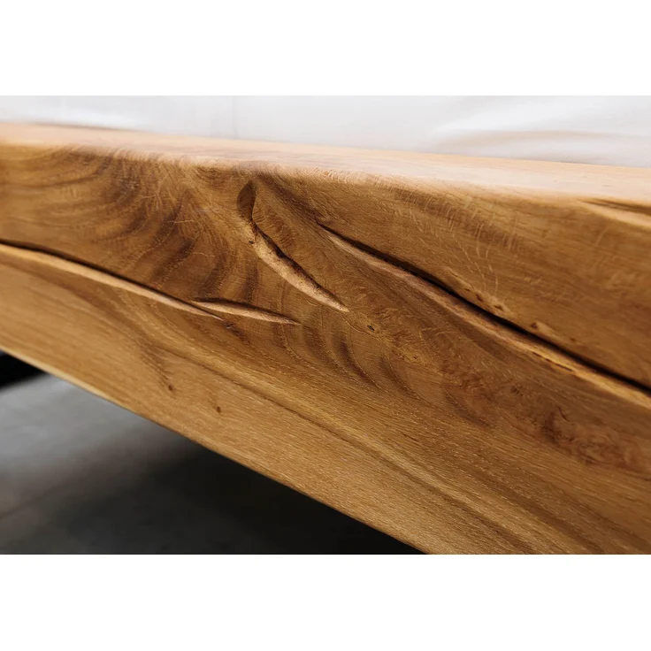 Balkenbett Wildeiche 160x200x85 natur geölt JANGALI #711 – Bild 5