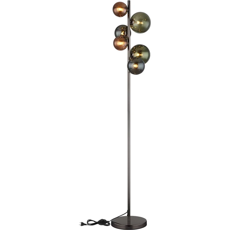 Stehleuchte RIHA Anthrazit 6-flammig mit bunten Glaskugeln, Höhe 155cm – Bild 8
