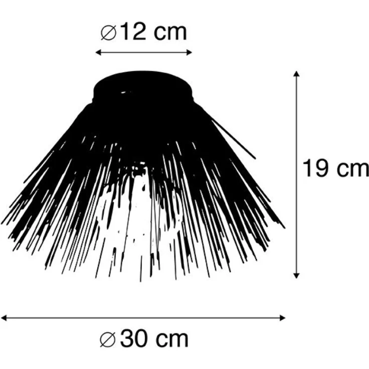 Qazqa Deckenleuchte Broom, ohne Leuchtmittel, E27, Gold/Messing, Landhaus, Stahl, 1-flammig – Bild 2
