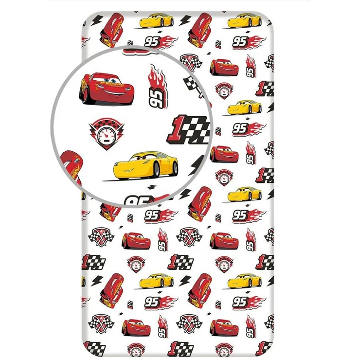 Tinisu Bettlaken Cars McQueen Spannbettlaken - 90x200 cm Bettbezug Einzelbett