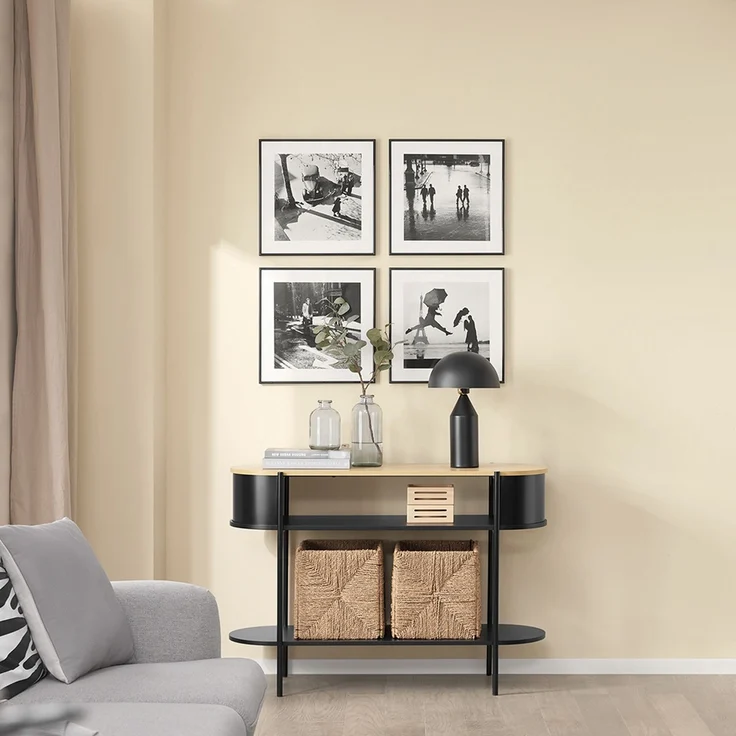 SoBuy FSB102-SCH Konsolentisch Flur, MDF, Melamin, Helle Eiche, 110 x 76 x 39 cm – Bild 4