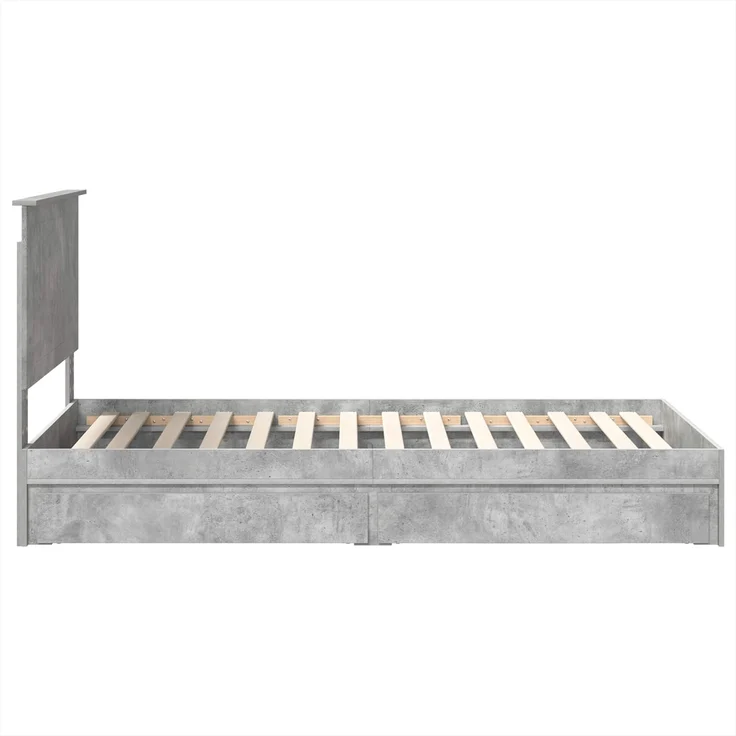 vidaXL Aufbewahrungsbett Beton Grau 100 x 200 cm Holzwerkstoff 3411239 – Bild 8