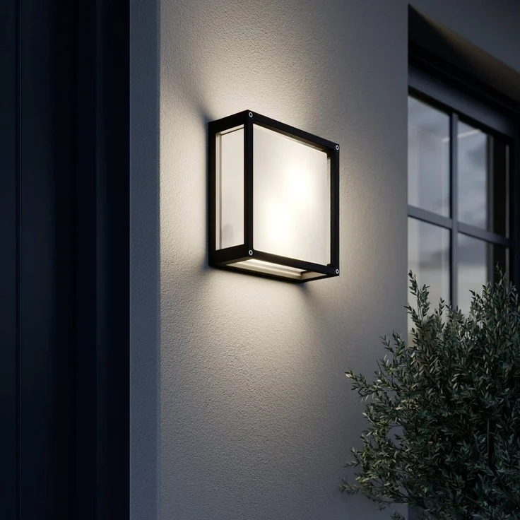 Lucande Außen-Wandleuchte Aurelien, Metall, Schwarz IP54, 2 x 15 W LED – Bild 2