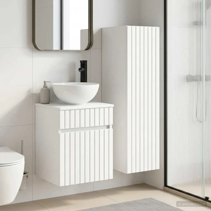 vidaXL Badezimmerschrank-Set 2 stk. Weiß 33 x 34,5 x 100 cm 3406133 – Bild 1